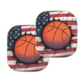 thumbnail image 2 of KUIFORTI USA Flag Car Sun Shade Windshield Portable Folding Strong UV&Heat Resistant Sun Blocker- Keeps Car Cool, Universal Cute Windshield Cover Sun Shade Fit Car, Truck, SUV, Basketball, 2 of 5