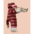 thumbnail image 3 of Fab Funky 12x14 Black Modern Framed Museum Art Print Titled - Sock Monkey Playing Trumpet, 3 of 5