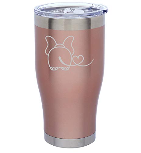 Rose Gold Double Wall Stainless Steel Tumbler Travel Mug Elephant In Love