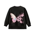 thumbnail image 5 of Xoenoiee Butterfly Cherry Blossom Print Girls Oversized Sweatshirt Crewneck Long Sleeve Side Slit Pullover Top, Loose Casual Y2K Fall Winter Clothes, 13-14 Years, 5 of 7