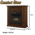 thumbnail image 4 of Comfort Glow Dual Fuel Ventless Gas Fireplace 26000 BTU Heats 900 sq ft Walnut Finish - GFD3810T, 4 of 5