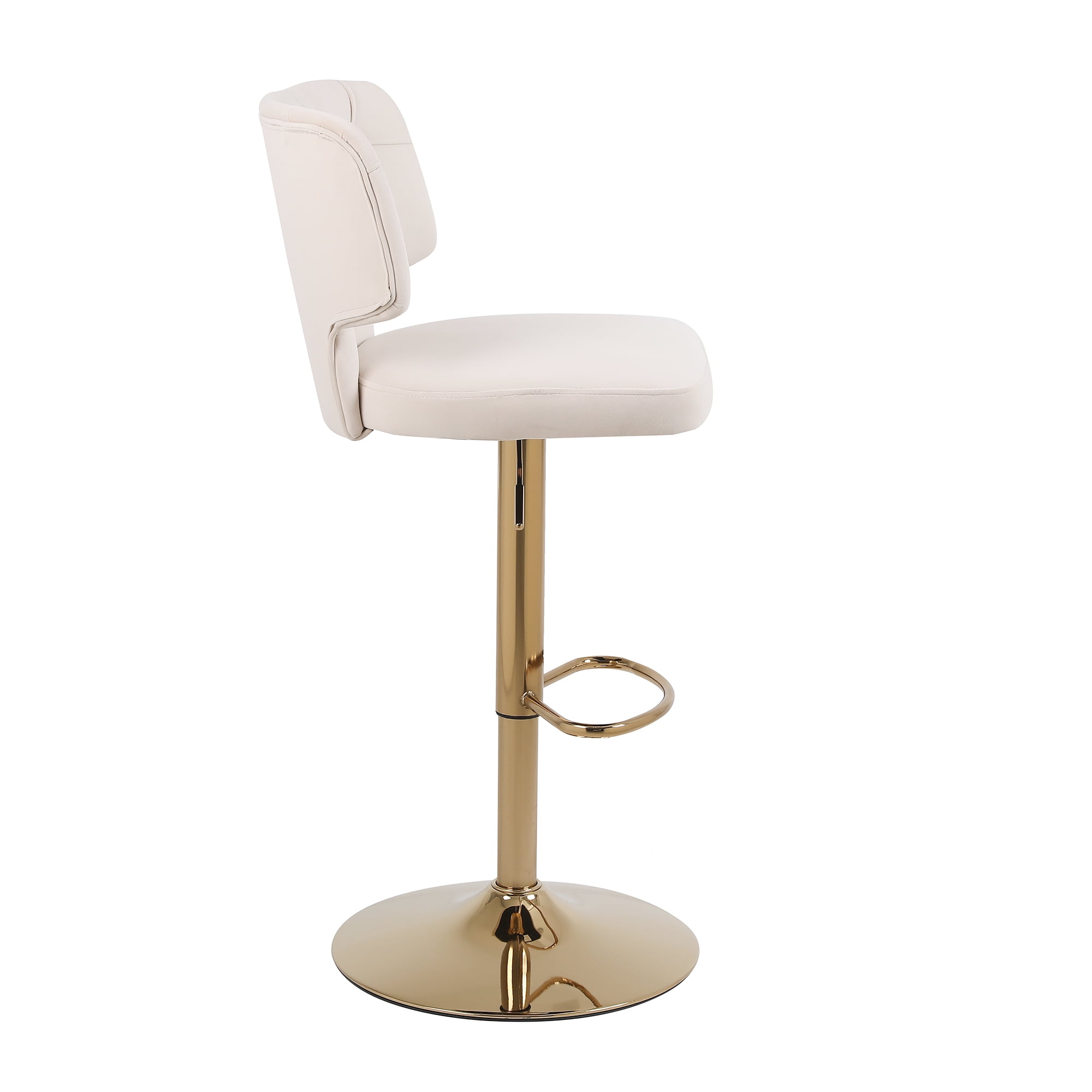 Kadyn Set of 2 Adjustable Swivel Bar Stools Chair with Back& Footrest for Home, Beige Kadyn Set of 2 Adjustable Swivel Bar Stools Chair with Back& Footrest for Home, Beige
