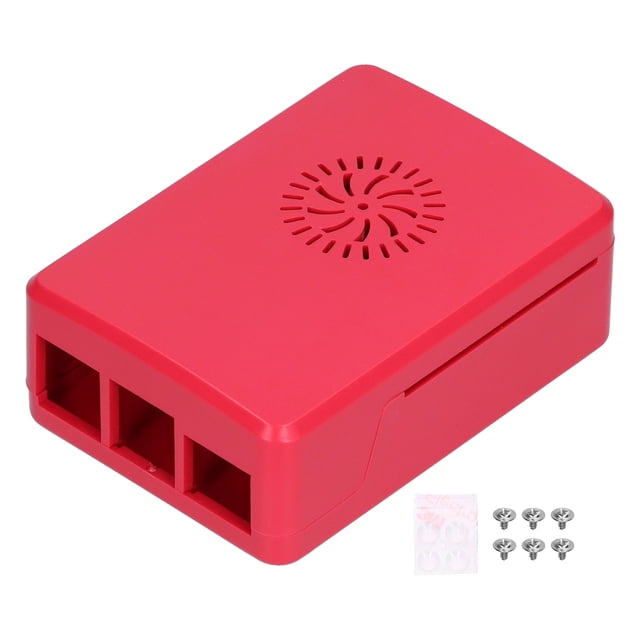 Estuche para Raspberry Pi 4B con disipador de calor de ABS, cubierta superior extraíble, carcasa protectora roja