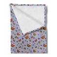 thumbnail image 2 of Cupcake Soft Flannel Fleece Throw Blanket, Valentines Day Cakes with Heart Frosting Gourmet Bake Graphic Art, Cozy Plush for Indoor and Outdoor Use, 50" x 70", Multicolor, by Ambesonne, 2 of 5