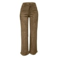 thumbnail image 4 of Womens Rhinestone Jeans Baggy Y2K Straight Wide Leg Sparkly Glitter Denim Pants (Brown XL), 4 of 5