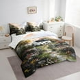 thumbnail image 3 of jejeloiu Colorful Graffiti Flowers 7 Pieces Bedding Comforter Set,Country Farmhouse Lodge Full Bedding Set,Oil Painting Art Fitted Sheet Flat Sheet For Teens,Breathable Home Decor Reversible, 3 of 8
