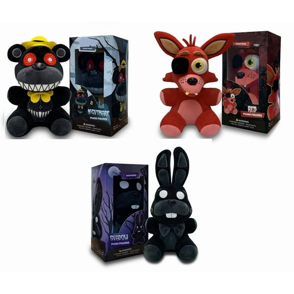 Collectible Stuffed Combo 3 Character Nightmare Plush   Foxy Red Plush   Shadow Bonnie Plush Birthday Gift For Kids, For All Ages, 7 plush