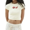 thumbnail image 1 of Gupgi Hauts Courts pour Femmes à Manches Courtes, Col Ras du Cou, Imprimé de Fruits, T-Shirts pour Bébé, T-Shirts pour Adolescentes, Été, Tendance, Coupe Ajustée, 1 of 8