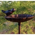 thumbnail image 3 of Scallop Shell Garden Stake, Bird Feeder, Cast Iron, 3 Feet 2 1/2 Inches Tall, Rustic Garden Decoration, 3 of 6