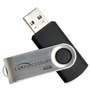 Compucessory  Flash Drive 4GB Password Protected Black- Aluminum