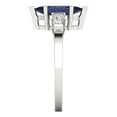 thumbnail image 3 of Clara Pucci 14K White Gold 2ct BlueSapphire Three-Stone Ring for Women, 3 of 7