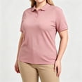 thumbnail image 5 of YHAJDS Polo Shirts for Women Short Sleeve Solid Color Drop Shoulder Collared Plus Size, 5 of 5