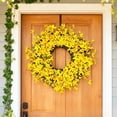thumbnail image 4 of 14-22 Inch Bright Yellow Forsythia Wreath, Artificial Spring Flower Wreath for Front Door, Easter & Mother's Day Decor, Farmhouse Porch Wreath for Wall Window Patio, Indoor Outdoor Year Round, 4 of 8