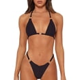 thumbnail image 1 of MIKETAI Bikinis sexy para mujer 2 piezas Bikini correa de espagueti trajes de baño de color sólido traje de baño triángulo traje de baño, 1 of 4