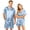 Light Blue, variant on Dwelliawo Men Satin Silk Pajamas Sets Short Sleeve Sleepwear Button-Down PJs Sets Two-Pieces Loungewear with Pockets Blue 3xL