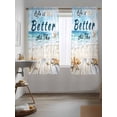 thumbnail image 3 of Summer Coastal Beach Curtains 72 Inch Length, Sheer Curtains for Bedroom Living Room Window Ocean Wave Starfish Shell Rod Pocket Voile Drapes Kitchen Curtains Small Half Window 52"x72" 2 Panels, 3 of 6