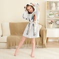 thumbnail image 3 of FORMRS Niños Bathrobe Unisex Hooded Robe Soft Plush Pajamas Sleepwear, Size 2-3T, White Astronaut, 3 of 7