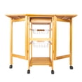 thumbnail image 2 of Carro de cocina plegable de 4 niveles con ruedas cajón estantes y mesa de mostrador Zimtown Color multicolor, 2 of 5