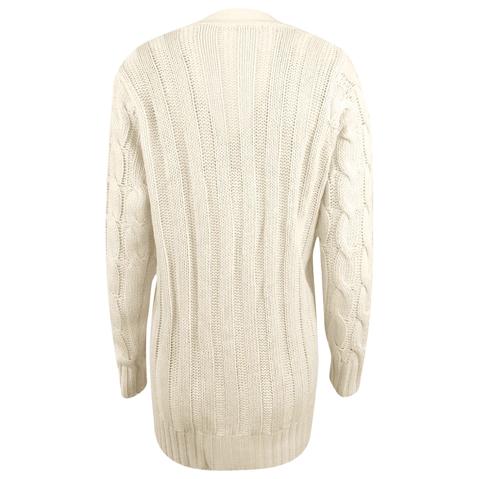 Womens Plus Size Sweaters Cardigans with Pockets S-5X Casual Button-Down Coats Solid Long Sleeve Open Front Cable Knitted Outerwear Sweater