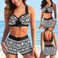 thumbnail image 1 of Mejor Belleza Mujer Traje de Baño de Moda Aumentar el tamaño 2 Piezas Tankini Tops de Bikini y Partes de Abajo Negro XXXXL, 1 of 5