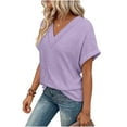 thumbnail image 5 of Taqqpue Womens T Shirts Summer Tops Short Cap Sleeve V Neck Casual Tees Loose Fit Plus Size Blouses for Women S-XXL, 5 of 9