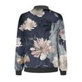 thumbnail image 5 of HomeGardon Jackets for Women Fall Jackets Women's Jackets Casual Floral Zip Up Jacket Coat Stand Collar Lightweight Short Outwear Tops Long Sleeve Short Coats with Pockets, 5 of 5