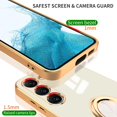 thumbnail image 3 of Compatible for Samsung Galaxy S23 Case with Ring Holder Kickstand [with Magnetic] Soft TPU Shockproof Electroplated Protective Phone Case for Galaxy S23 5G White, 3 of 12