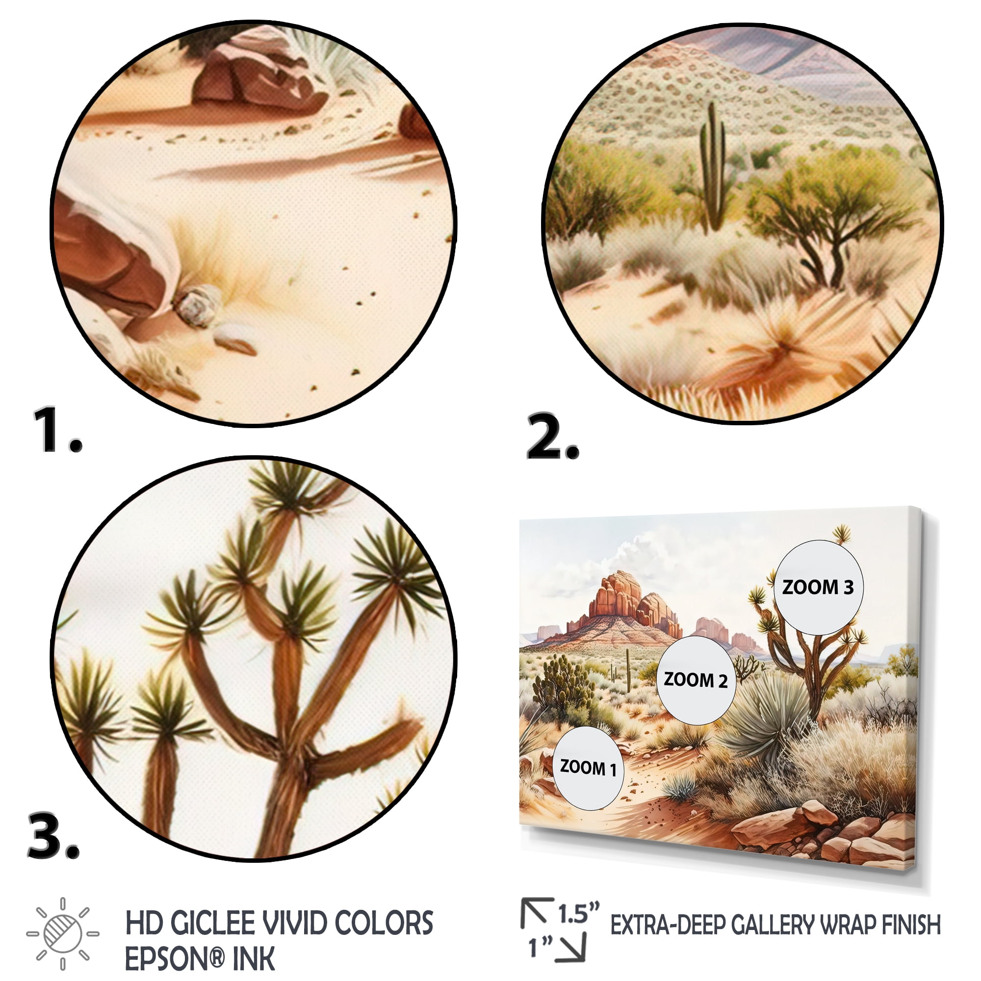 Designart Arizona Desert Scenery V Canvas Wall Art