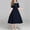 Navy, variant on Elegant Solid-Color Korean-Inspired Dress With Doll Collar, Button Detail, High-Waist Design And Breathable Fabric For Versatile Warm-Weather Wear Navy Size 15
