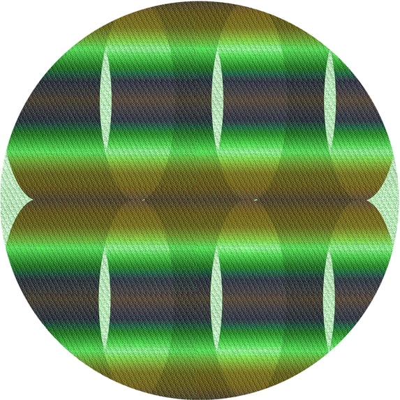Ahgly Company Machine Washable Indoor Round Transitional Army Green Area Rugs, 7' Round