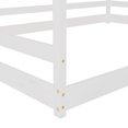 thumbnail image 4 of Full Size House Platform Bed, Wooden Low Bed Frame with Roof, Floor Platform Bed with Headboard & Footboard Tent Bed for Kids Boys Girls, Box Spring Needed, No Limit Weight Capacity, White, 4 of 7