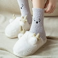thumbnail image 2 of JeashCHAT Fashion Keep Warm Women Fashion Solid Color Animal Embroidery Thick Socks, 2 of 9