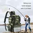 thumbnail image 1 of Sac à Dos de Pêche en Polyester Imperméable et Résistant aux Rayures avec 4 Boîtes à Accessoires - Rangement Spacieux 32x16x38 cm pour Leurres et Fournitures, Conception Légère 2,1-3,3 Lb pour Pêcheurs - Compartiments Organisés, 1 of 6