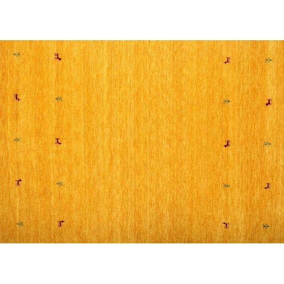 Ahgly Company Machine Washable Indoor Rectangle Contemporary Dark Orange Area Rugs, 7' x 10'