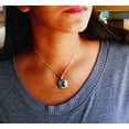 thumbnail image 2 of Designer Inspired Blue Crystal Pendant Necklace with Magnetic Barrel Clasp, 16" + 3" Extender Jewelry Necklace Silver, 2 of 7
