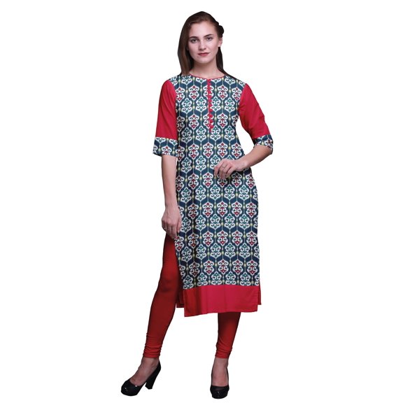 Bimba Women Straight Kurta Printed Indian Top EthnicÂ Kurti
