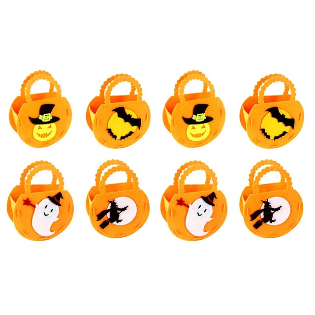 Bolsas de dulces de Halloween YONGSHENG fieltro artesanal Calabaza 8 piezas