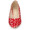 thumbnail image 3 of Unique Bargains Women's Pointed Toe Polka Dots Kitten Heels Pumps, 3 of 7