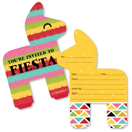 - Let's Fiesta - Shaped Fill-In Invitations - Mexican Fiesta Invitation Cards with Envelopes - Set of 12