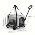 thumbnail image 2 of Portable Foldable Stainless Steel Pet Carrier Backpack with Wheels – Travel Bag for Cats & Small Dogs, Mesh Ventilation, Side Storage Pockets, Lightweight Outdoor Pet Cart, 2 of 3