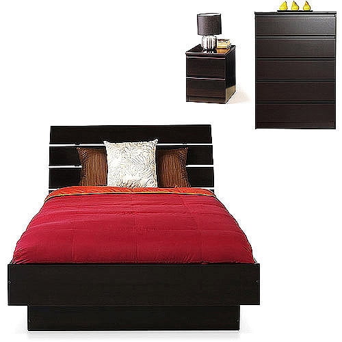 Laguna 3-Piece Queen Bed, Nightstand, and 5-Drawer Chest ...