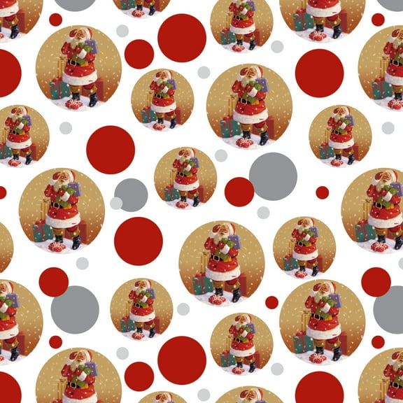 Christmas Holiday Santa Delivering Presents Holly Premium Gift Wrap Wrapping Paper Roll