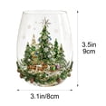 thumbnail image 2 of OCCOA Christmas Stemless Wine Glass 10oz Festive Holiday Printed Drinking Cup Clear Glass Tumbler for Table Party Home Decor Gift for Family Xmas Present, B, 2 of 6
