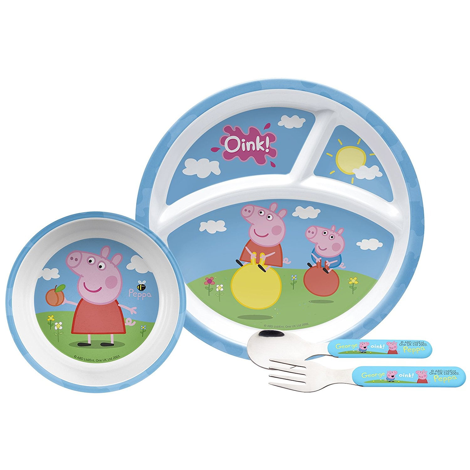 Zak Designs Peppa Pig Kids 3 pcs Dinnerware Set Durable Plate Bowl Tumbler 