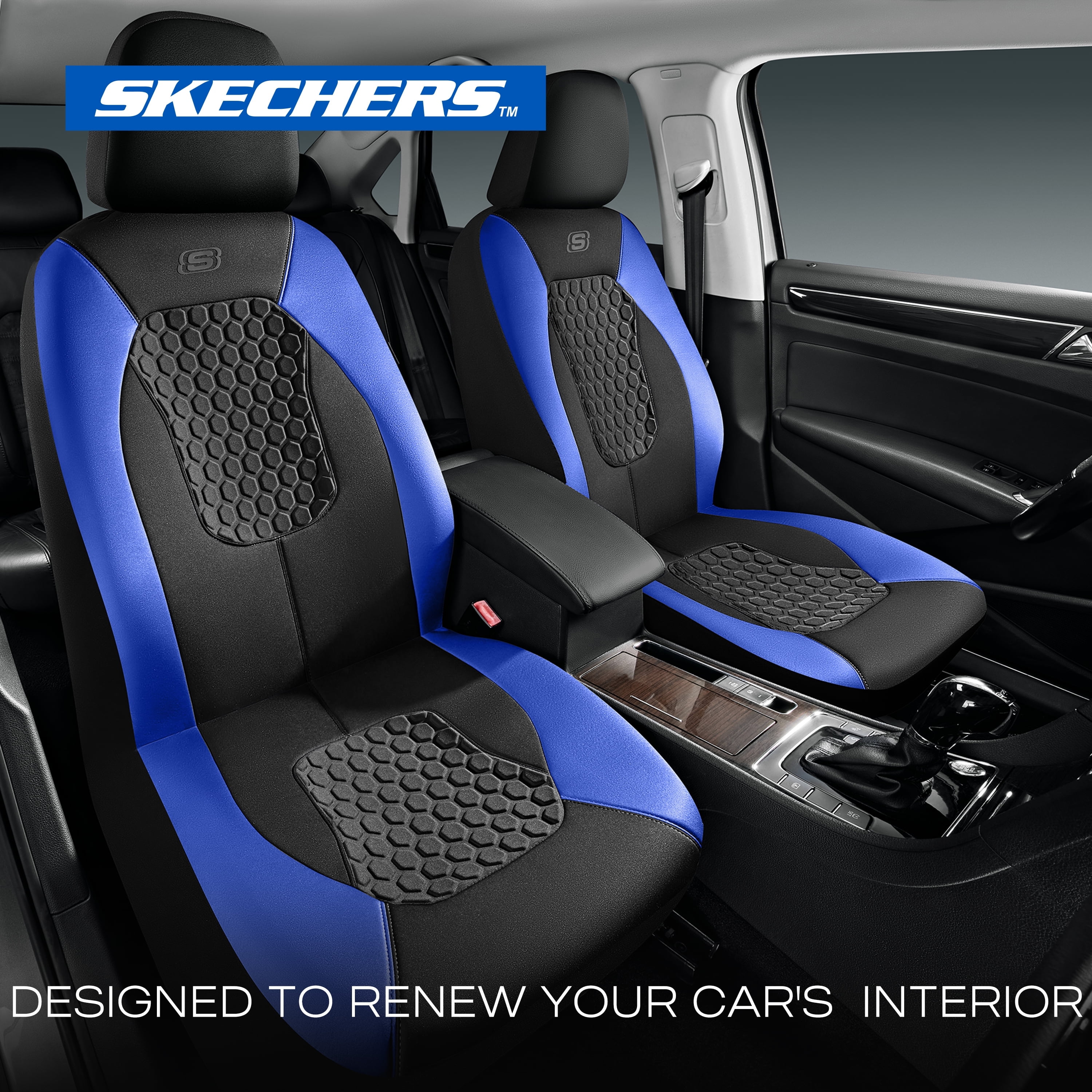 Skechers Gel Infused Car Seat Covers-Universal Fit, Blue 24MP12