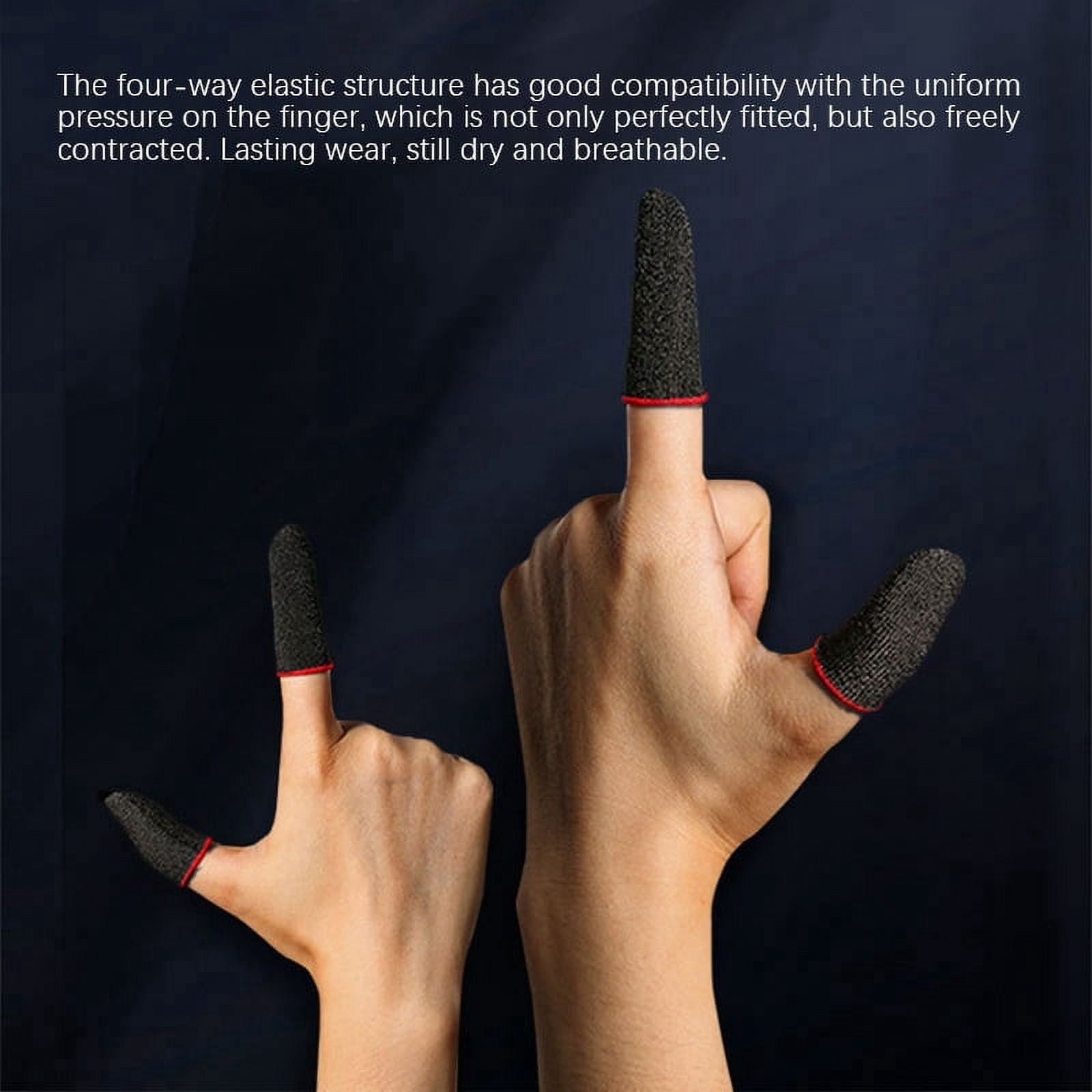 Vesaneae 6 Pcs Gants de Jeu Mobile, Manche de Doigt de Jeu Antidérapant, Fibre d'argent Finger Manches Haute Sensibilité, Manchon de Doigt de Jeu Mobile Respirant pour Écran Tactile