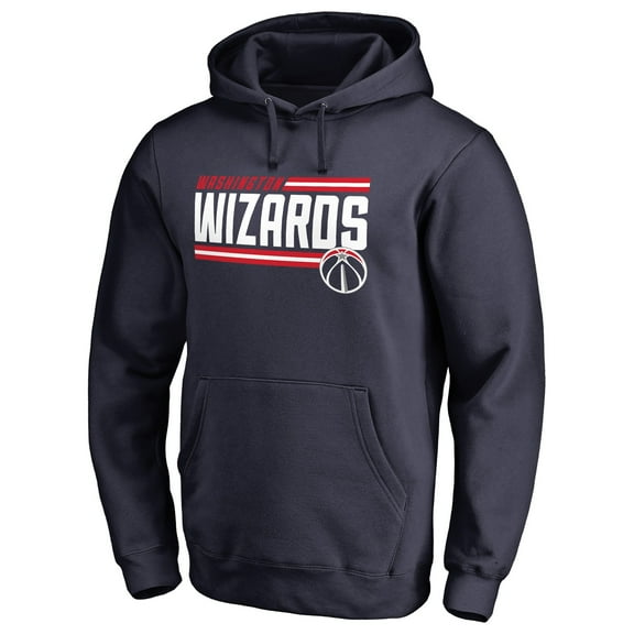 Men's Navy Washington Wizards Onside Stripe Pullover Hoodie