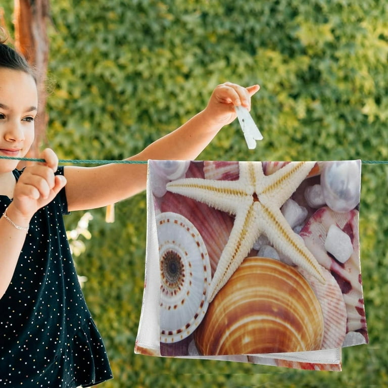 Summer Seashell Pearls Hand Towels 2 PCS Kitchen Towel Ultra Soft