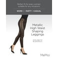 thumbnail image 2 of SlimMe Metallic High Waist Shaping Leggings - Womens - Female (Q1/Q2, Black/Gold), 2 of 7
