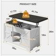 thumbnail image 2 of Vividwood Lift Top Coffee Table with Storage, 4 in 1 Multi-Function Convertible Tea Tables with Hidden Compartment, Farmhouse Center Table Converts to Dining Table for Living Room, Walnut, 2 of 8